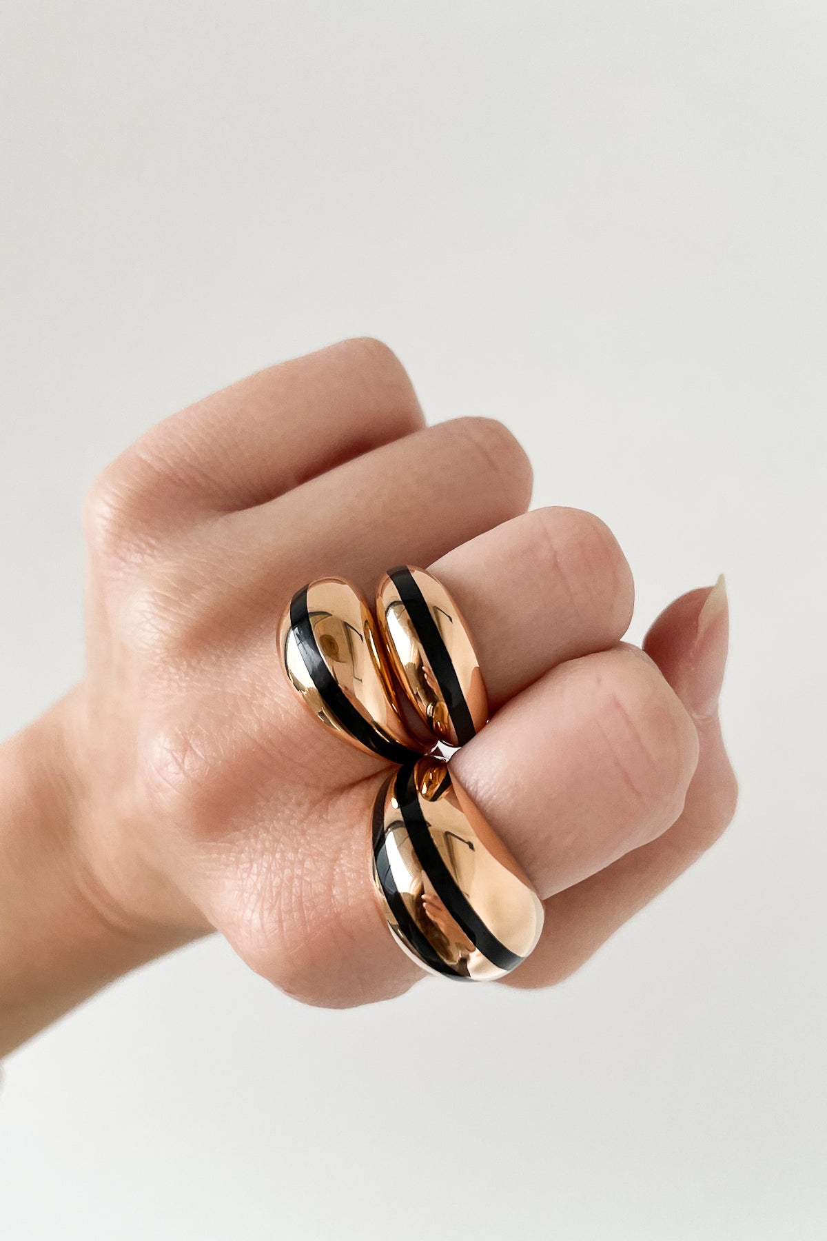 Enamel Stripe Dome Ring