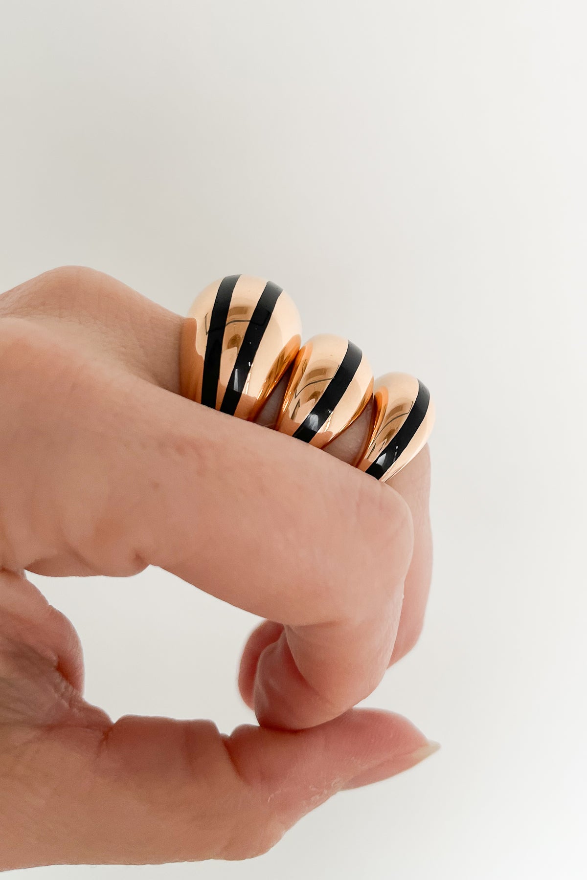 Enamel Stripe Dome Ring