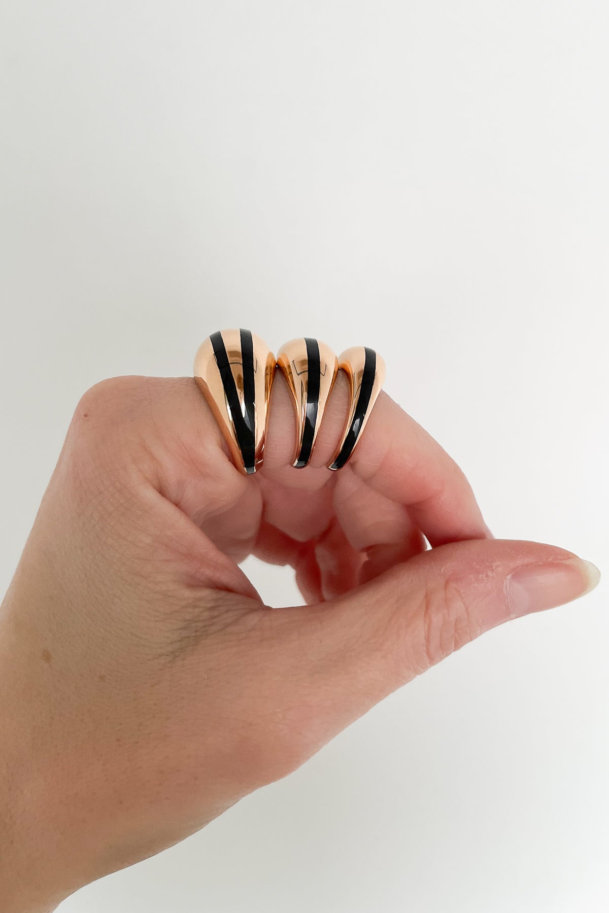 Enamel Stripe Dome Ring