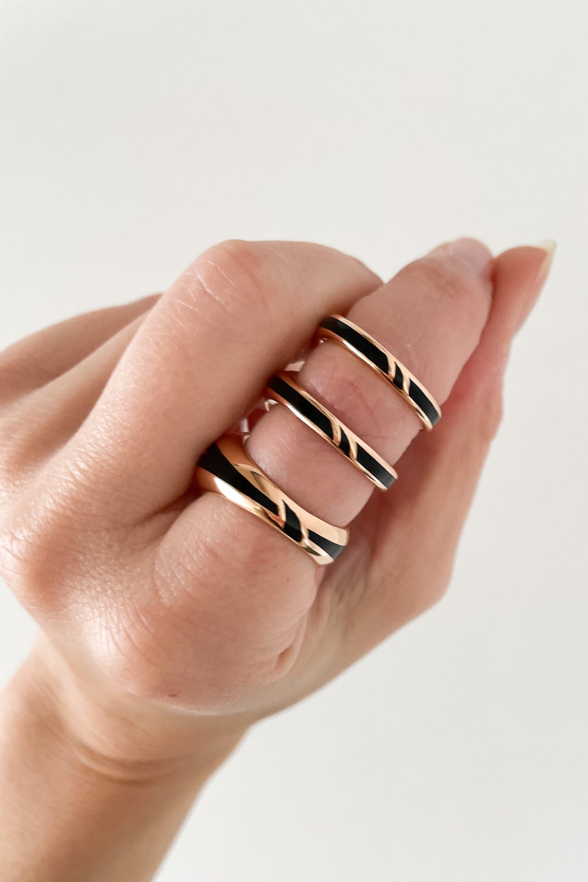 Enamel Stripe Dome Ring