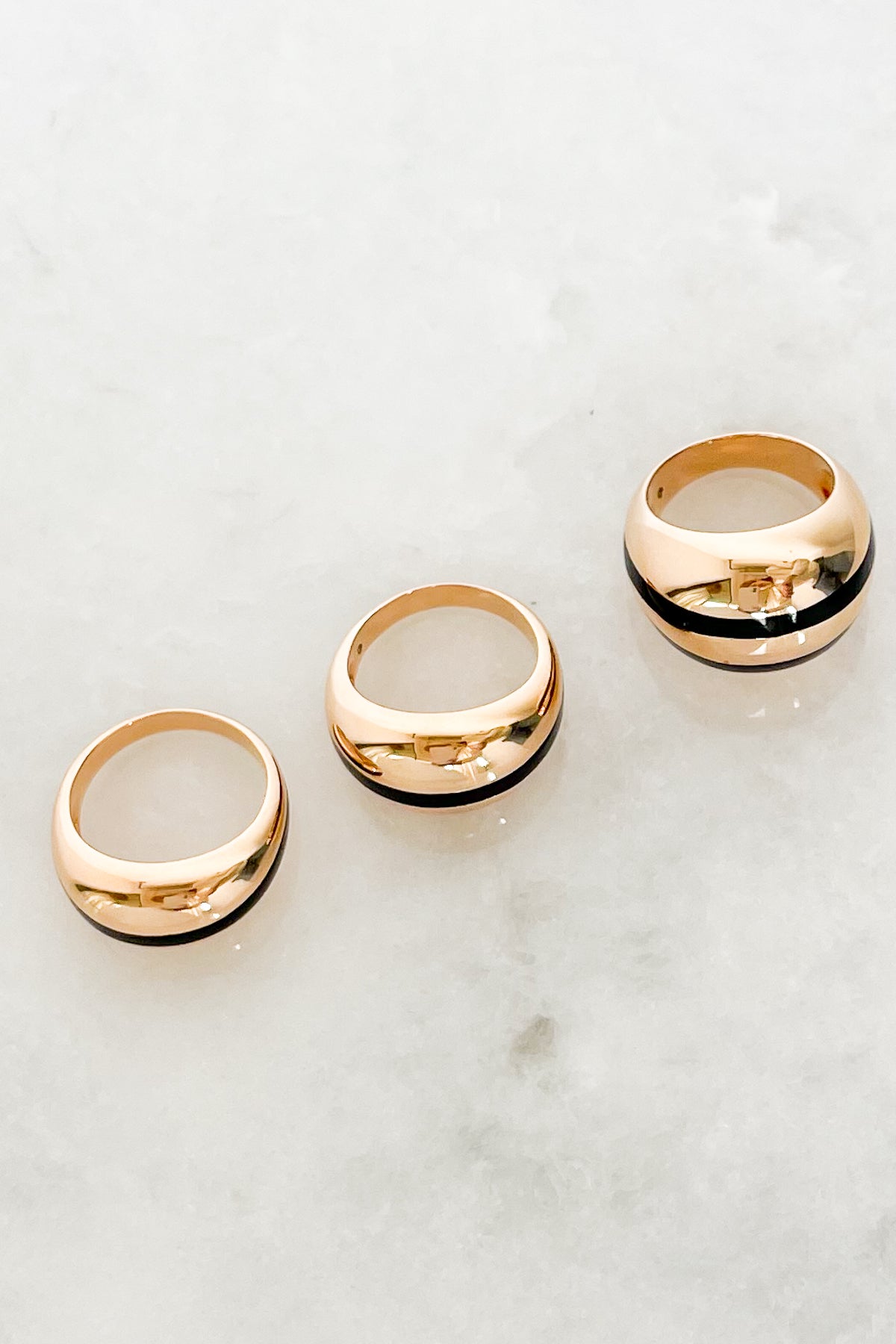Enamel Stripe Dome Ring