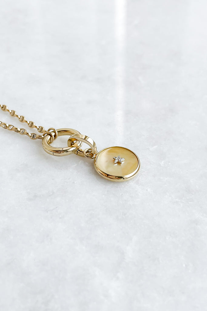 Mini Gold Mother of Pearl Charm