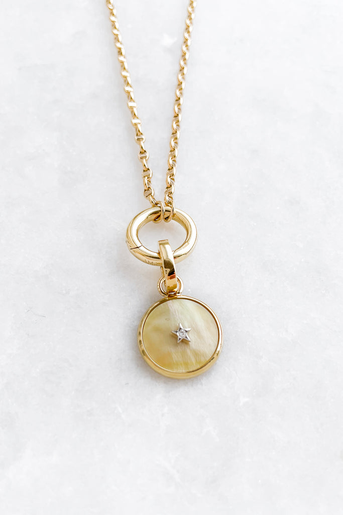 Mini Gold Mother of Pearl Charm