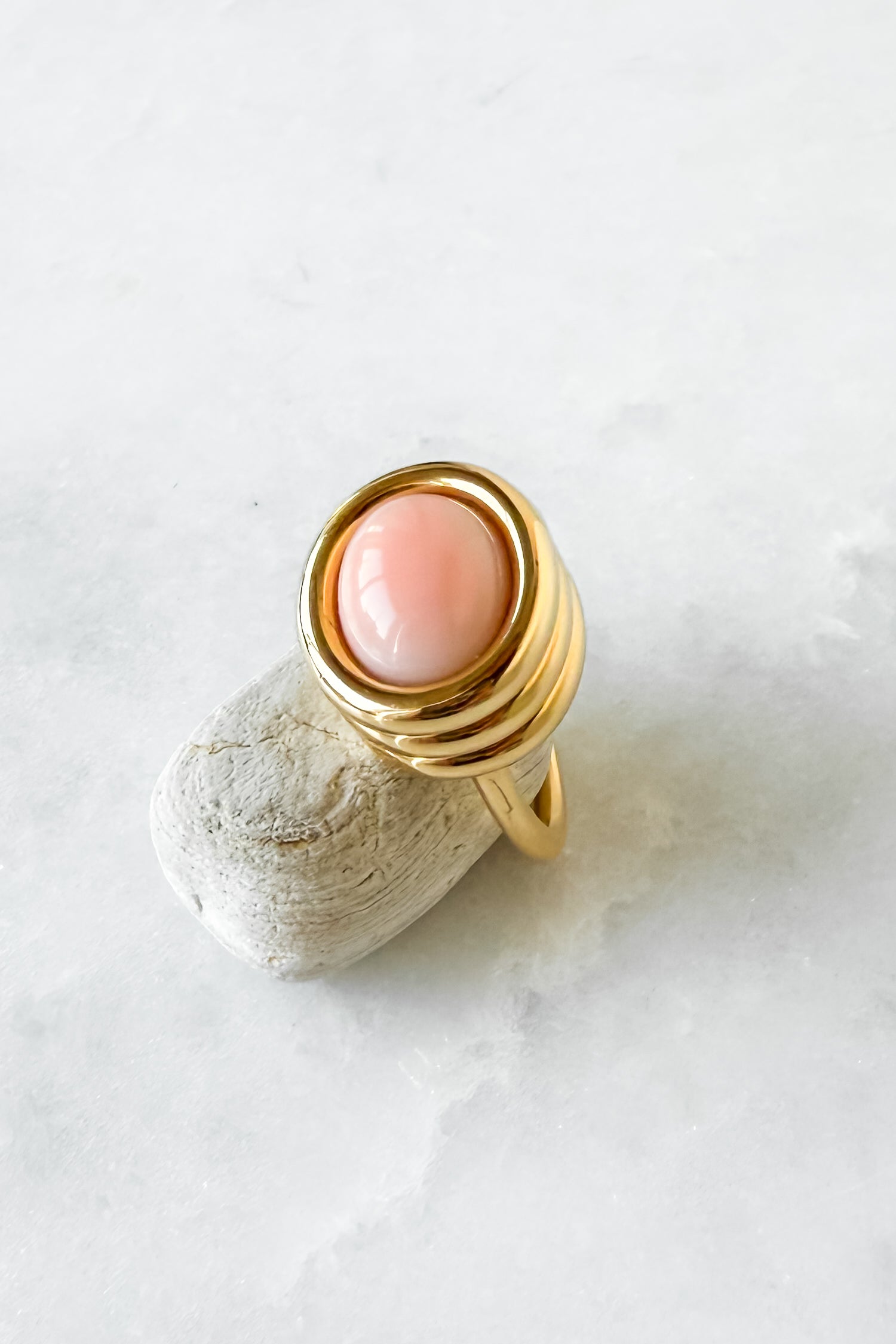 Scuba Coral Cabochon Ring