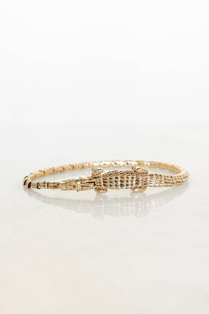 Thin Alligator Wrap Bracelet