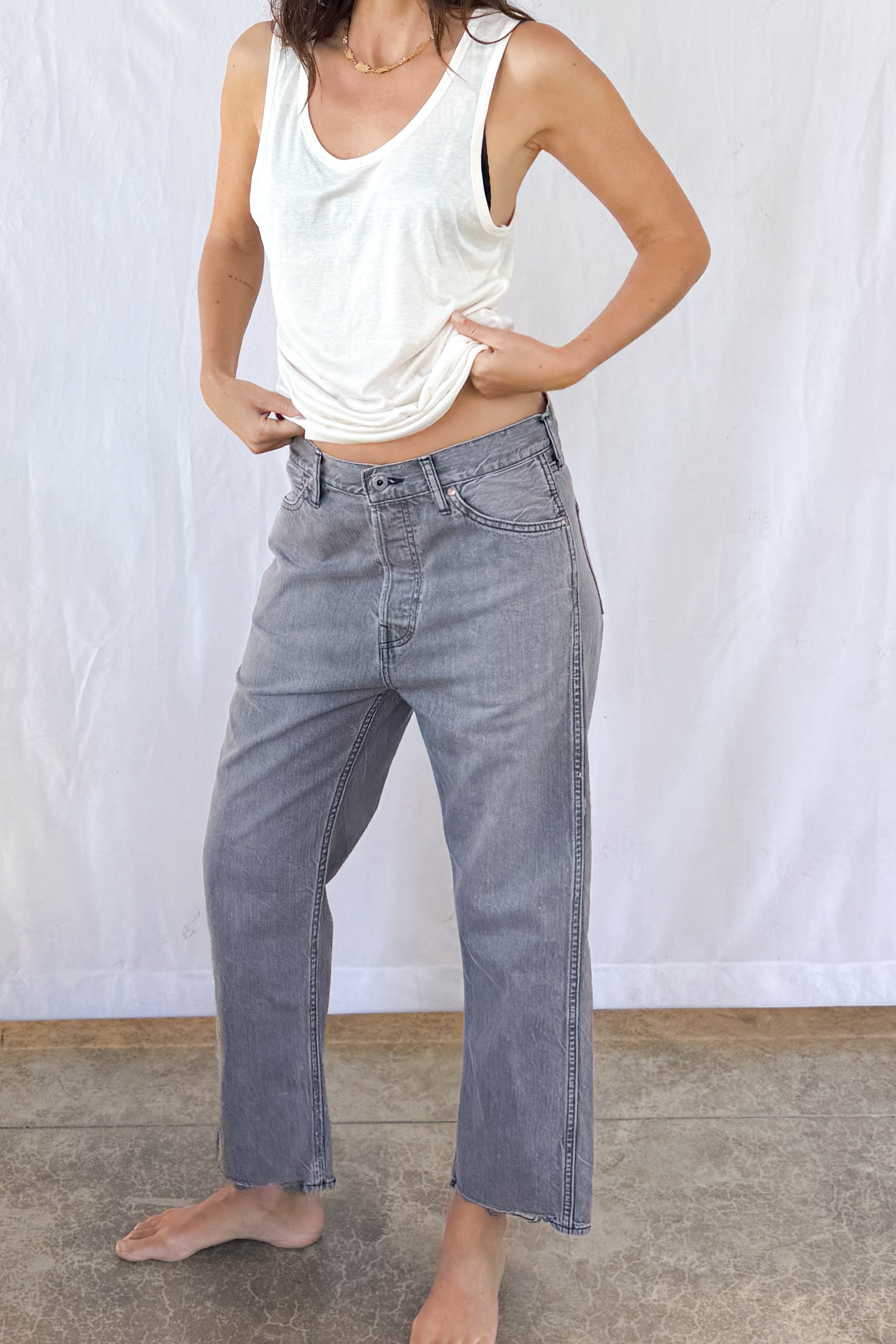 Wide Tapered Cut Jean