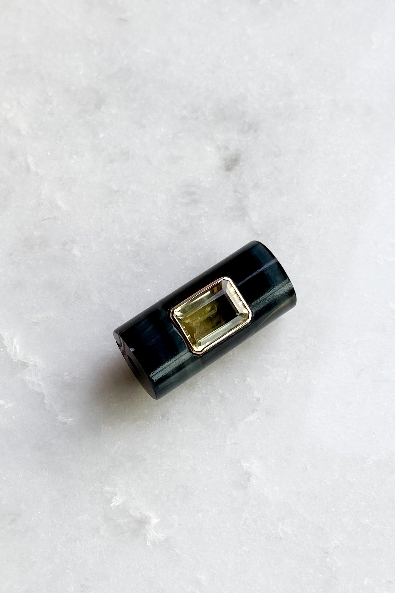 Blue Tiger Eye Long Bead with Lemon Quartz