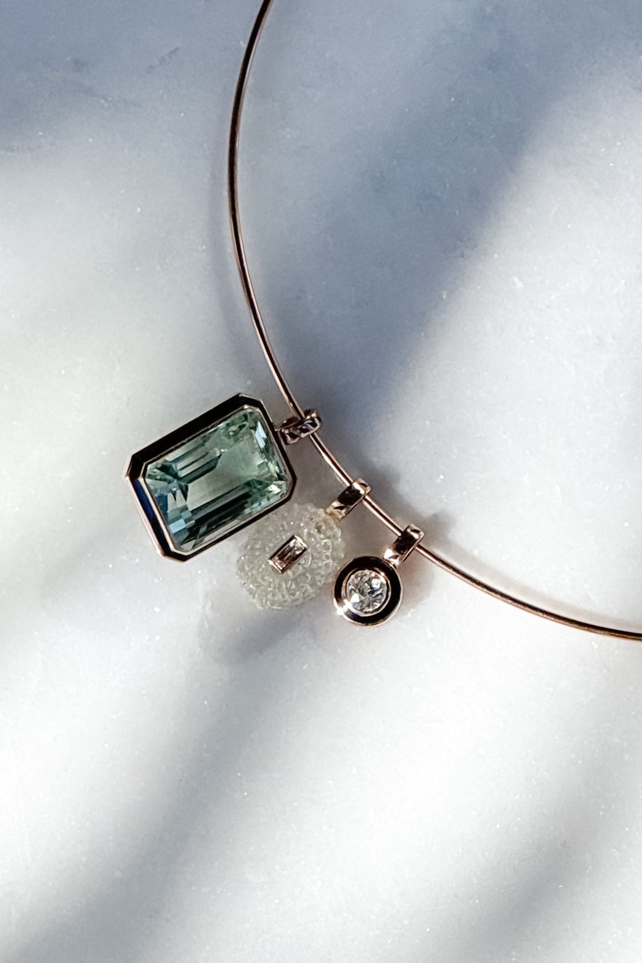 Emerald Cut Green Amethyst Pendant