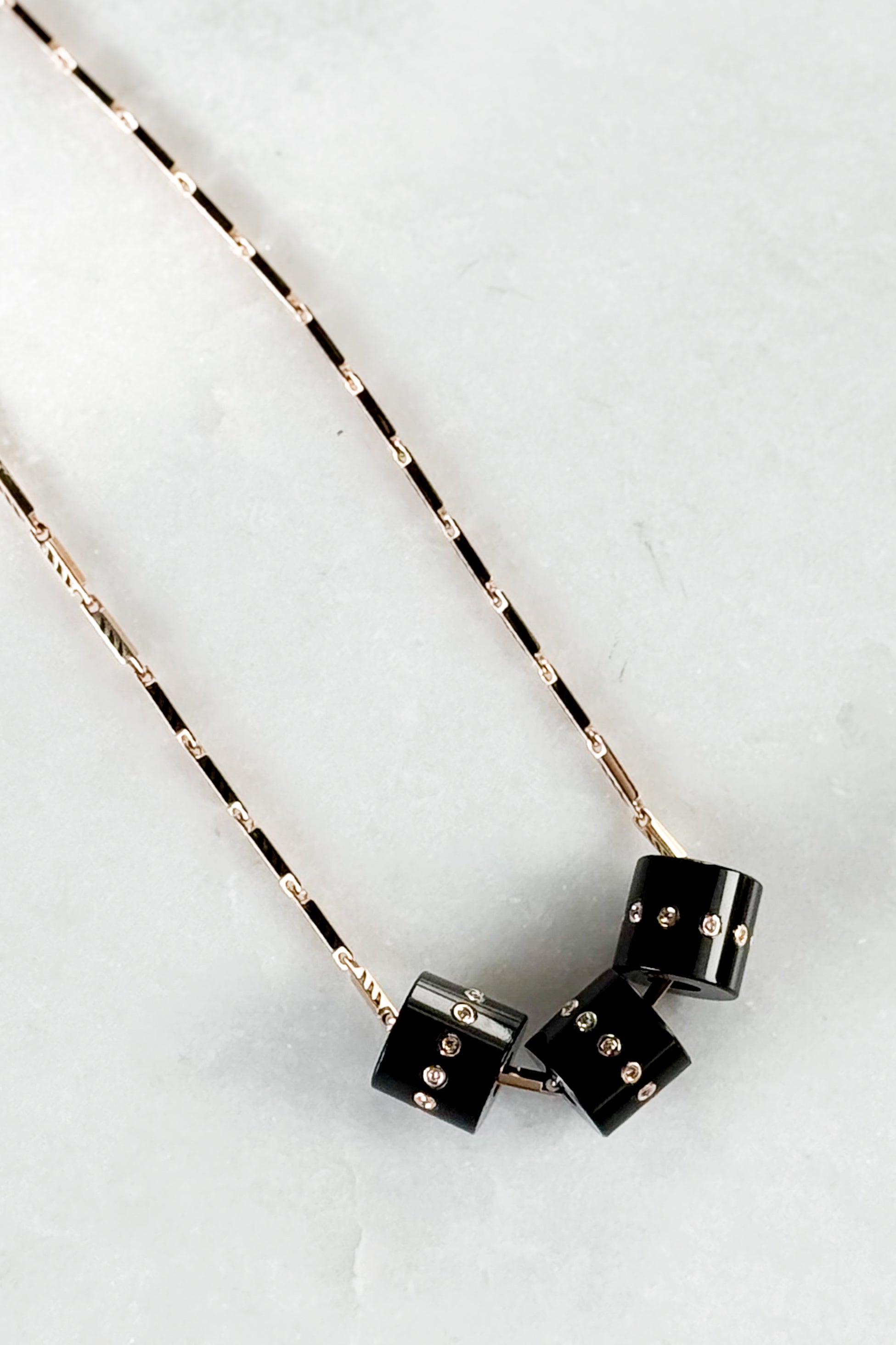 Onyx Short Bead with Diamonds