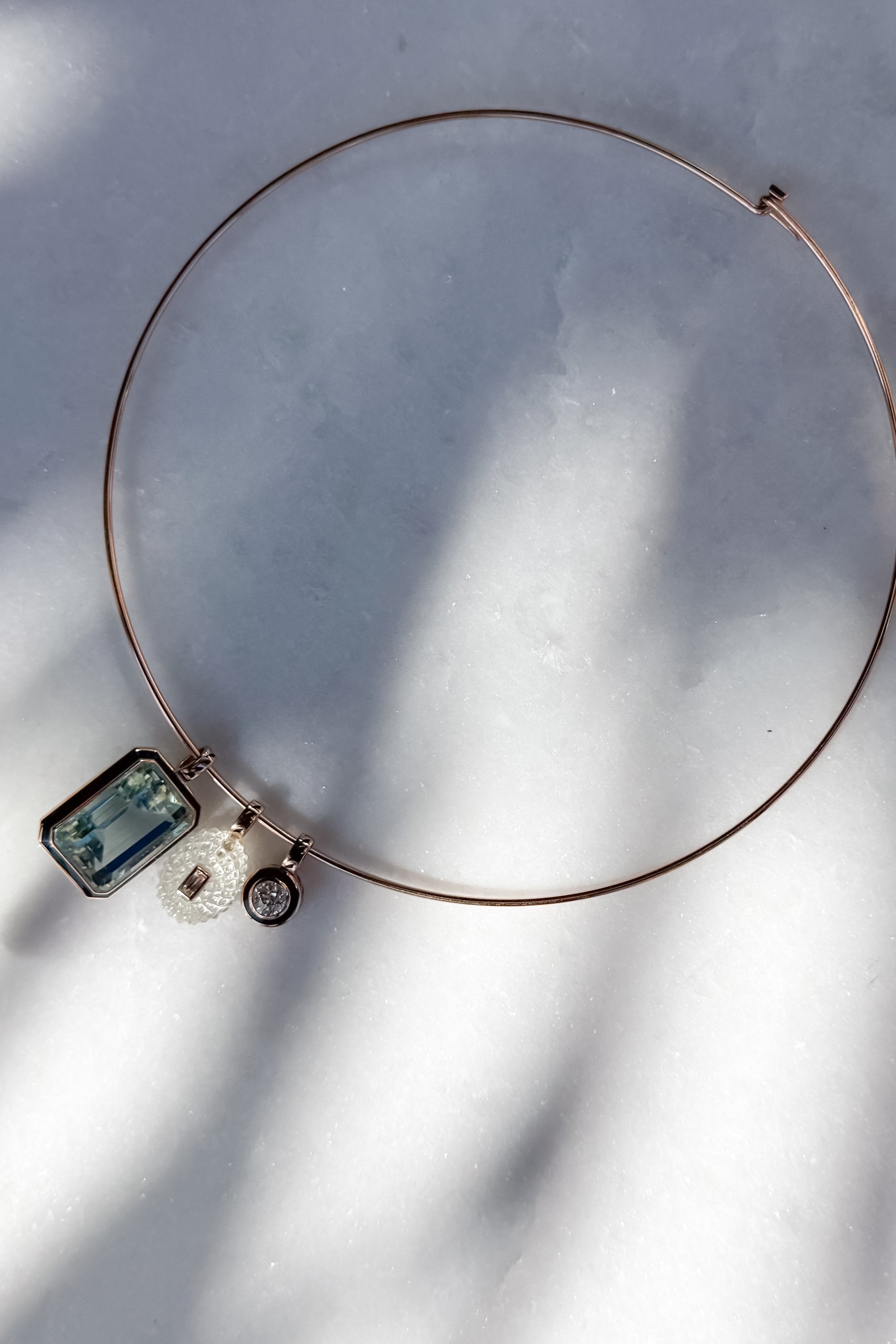 Wave Gold Wire Necklace