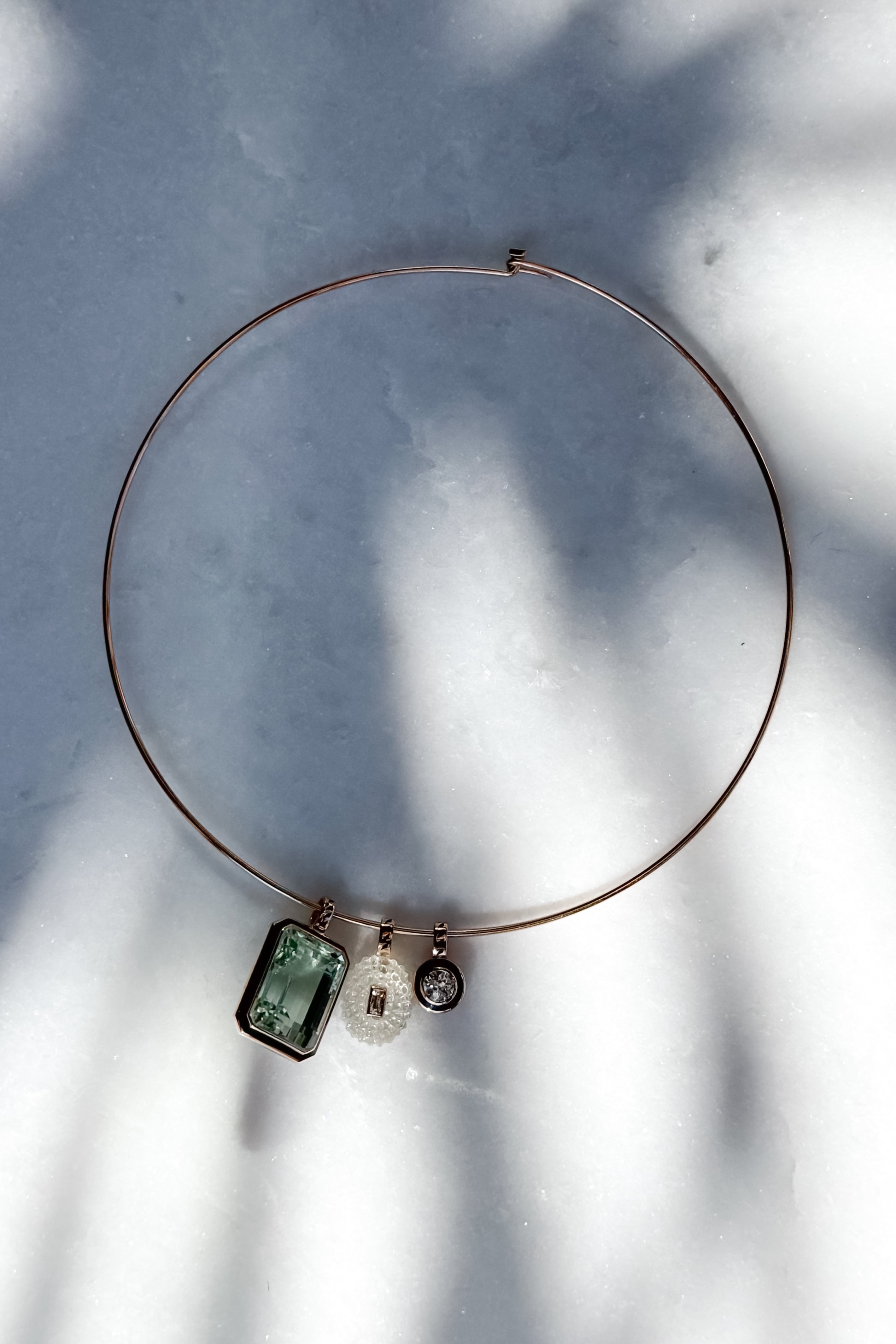 Wave Gold Wire Necklace