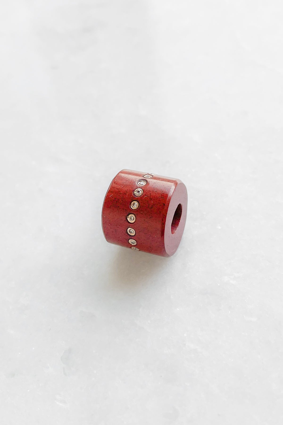 Red Jasper with Diamonds Bead