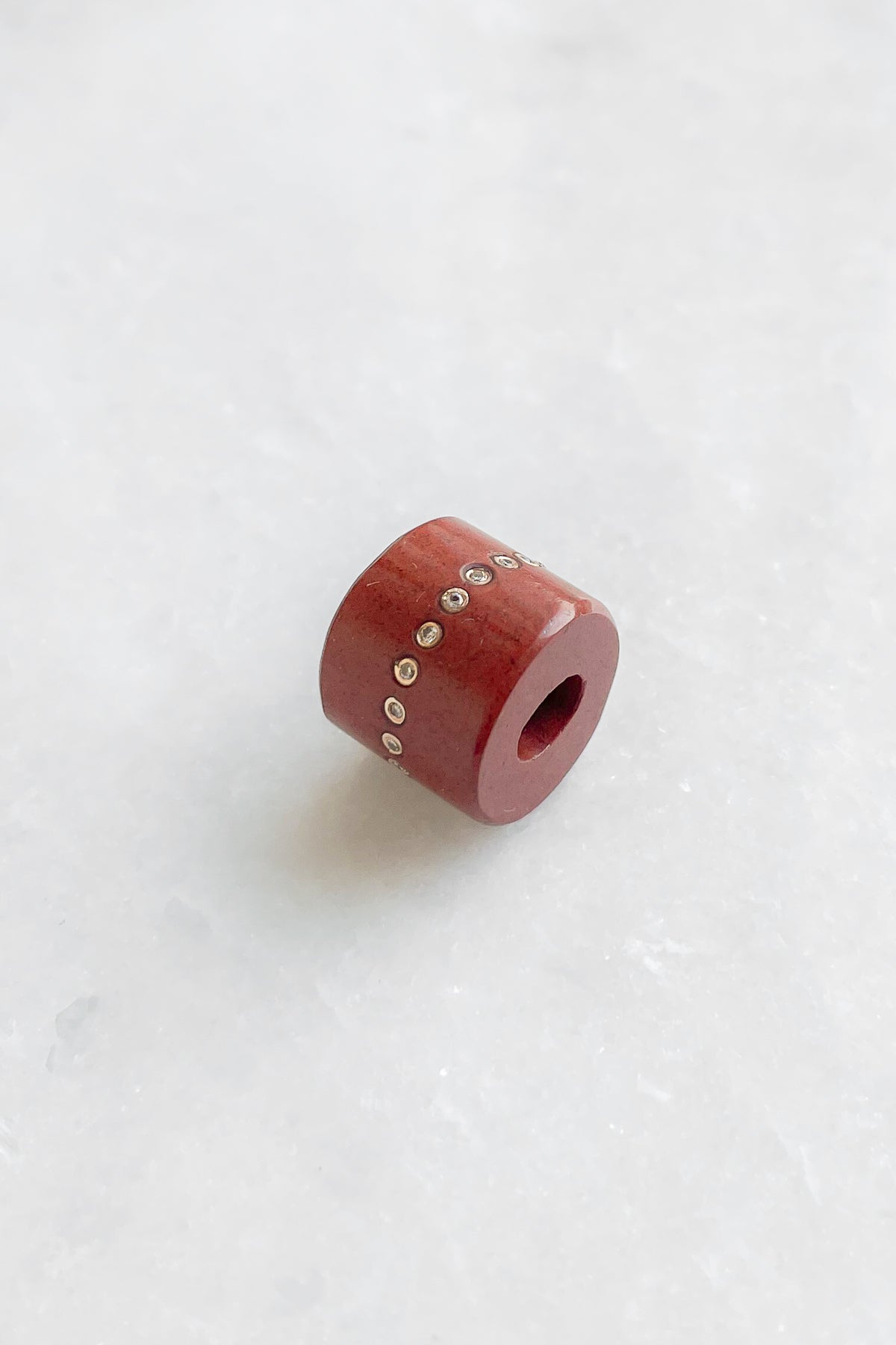 Red Jasper with Diamonds Bead