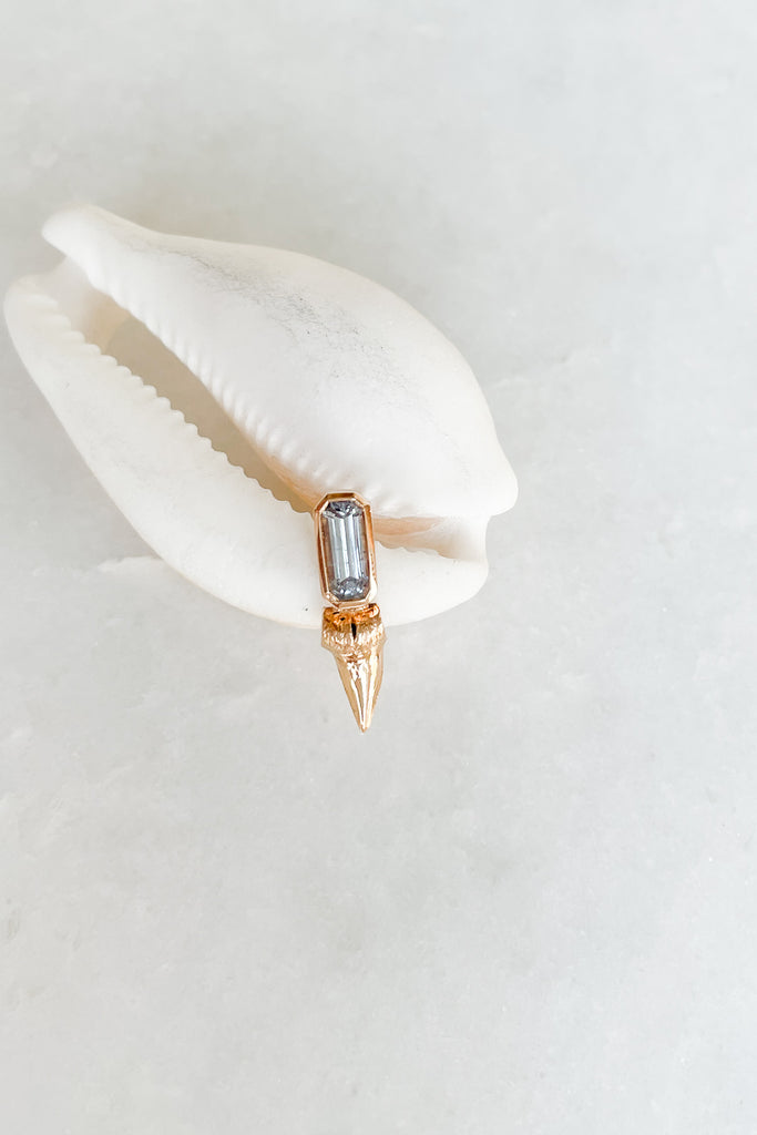 Sapphire Shark Tooth Earring