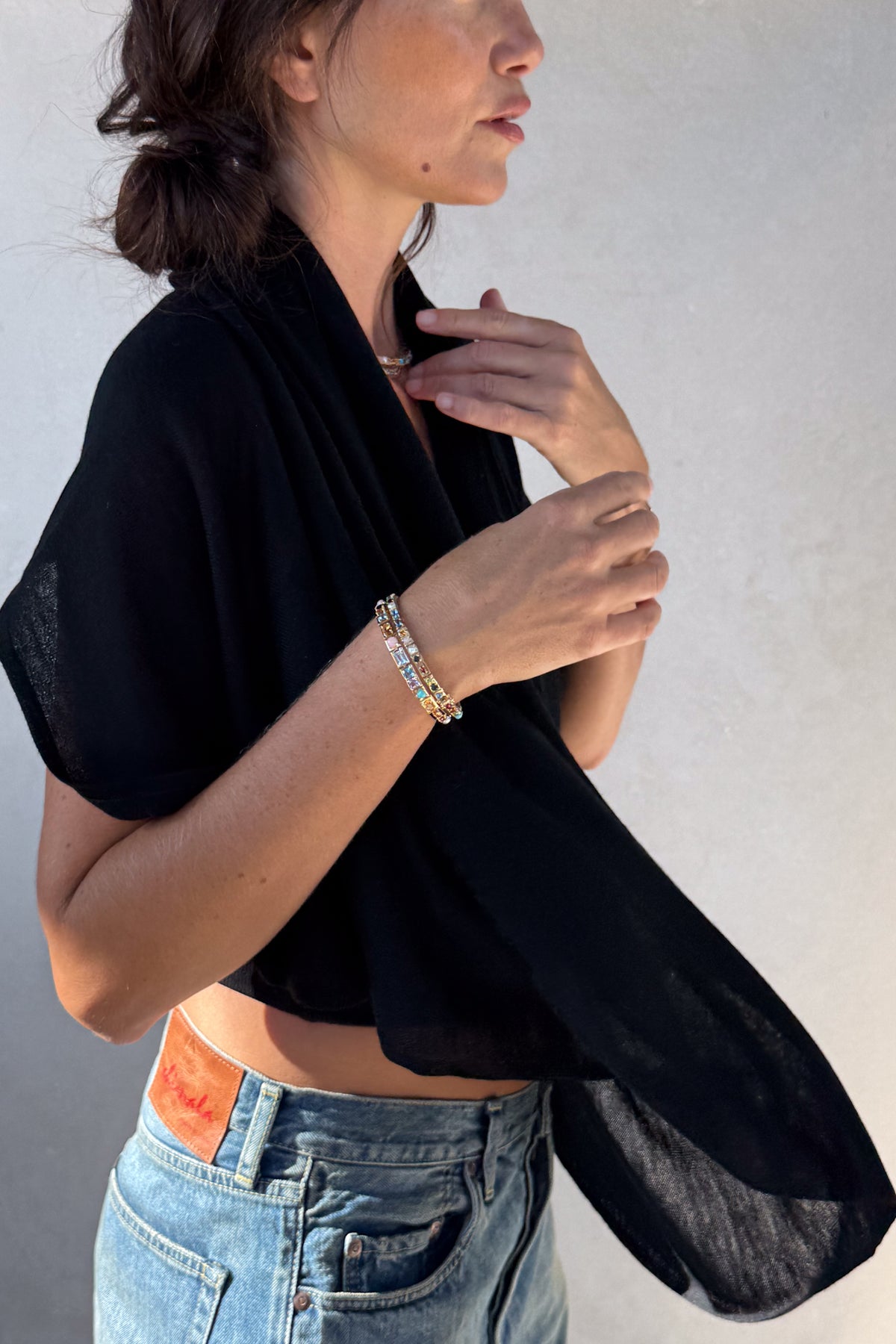 Black Cashmere Poncho