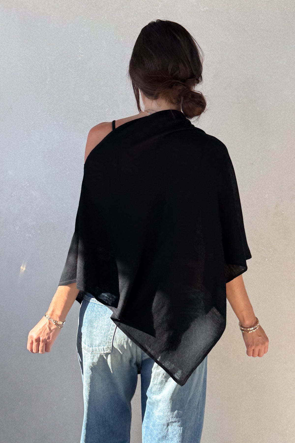 Black Cashmere Poncho