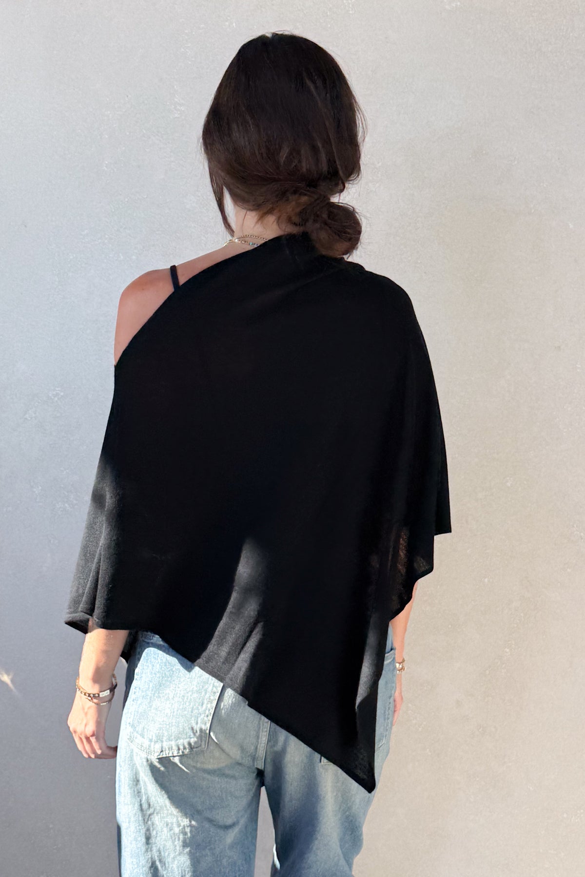 Black Cashmere Poncho