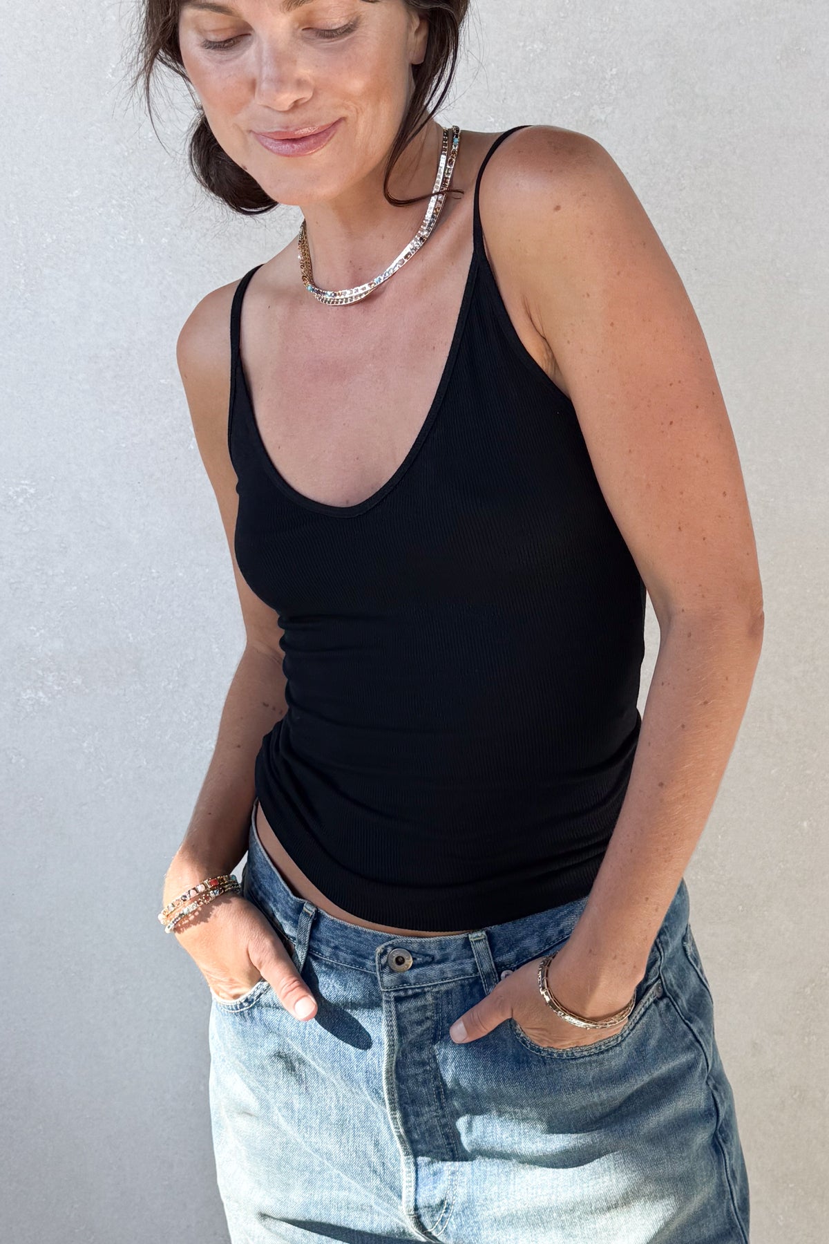 Fluid Silk Rib Cami