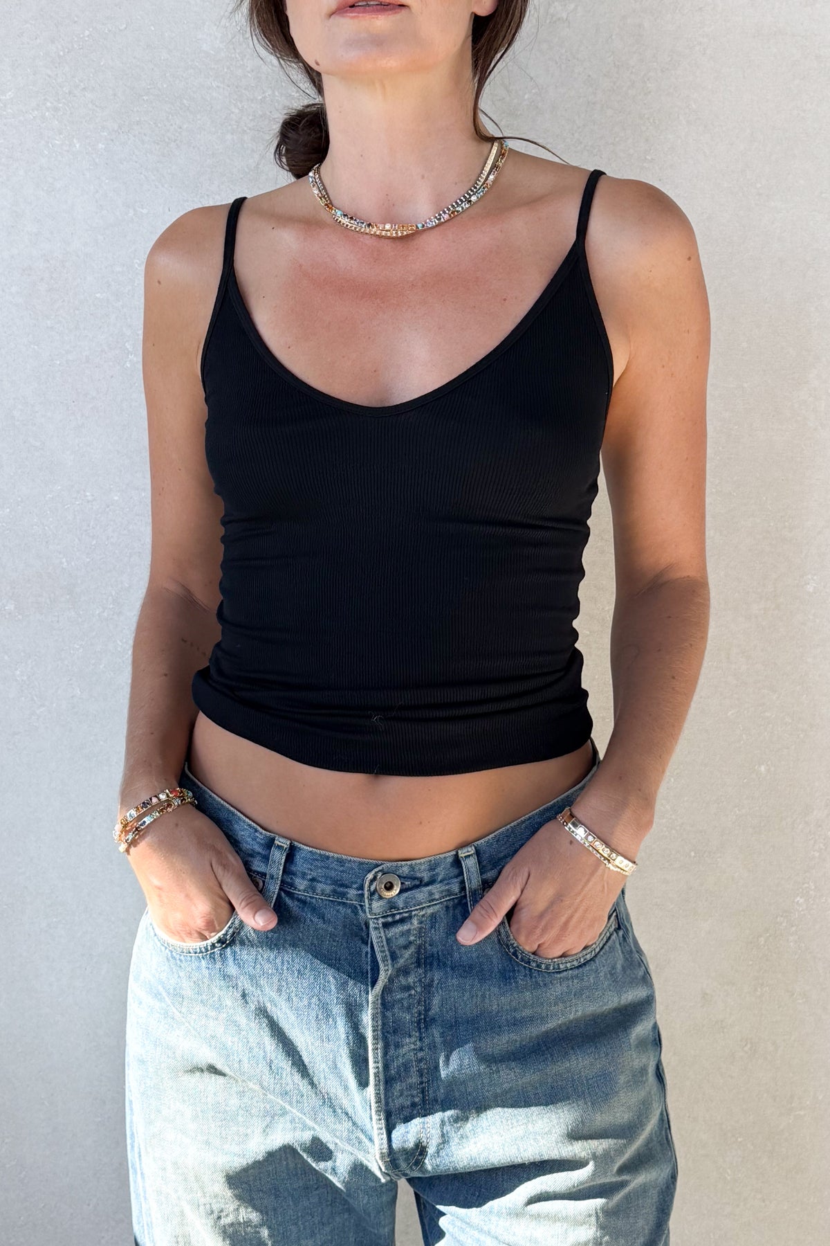 Fluid Silk Rib Cami