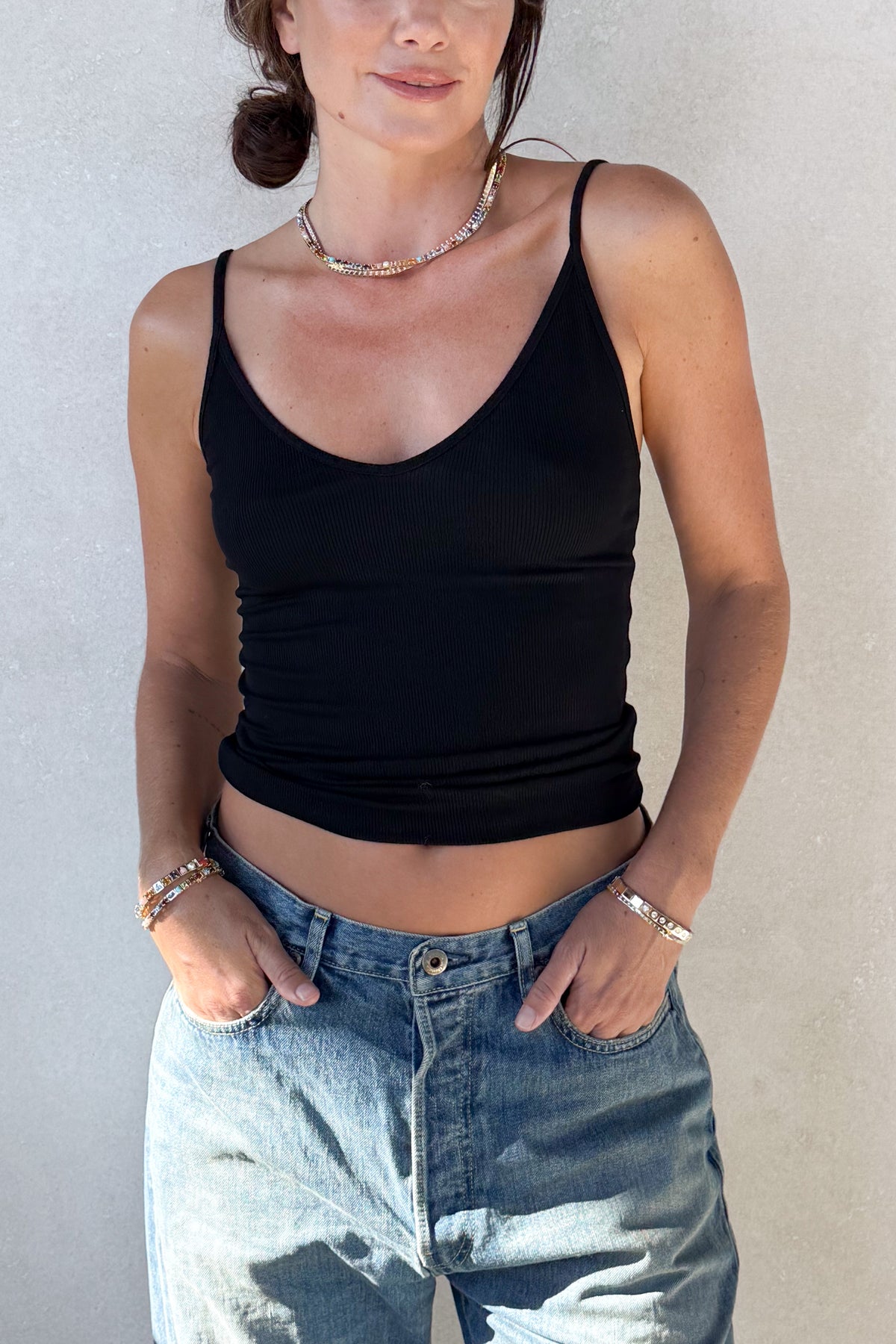 Fluid Silk Rib Cami