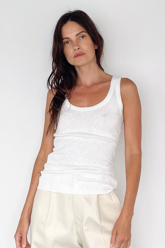Enza Costa - Military Rib Slim Tank - Undyed
