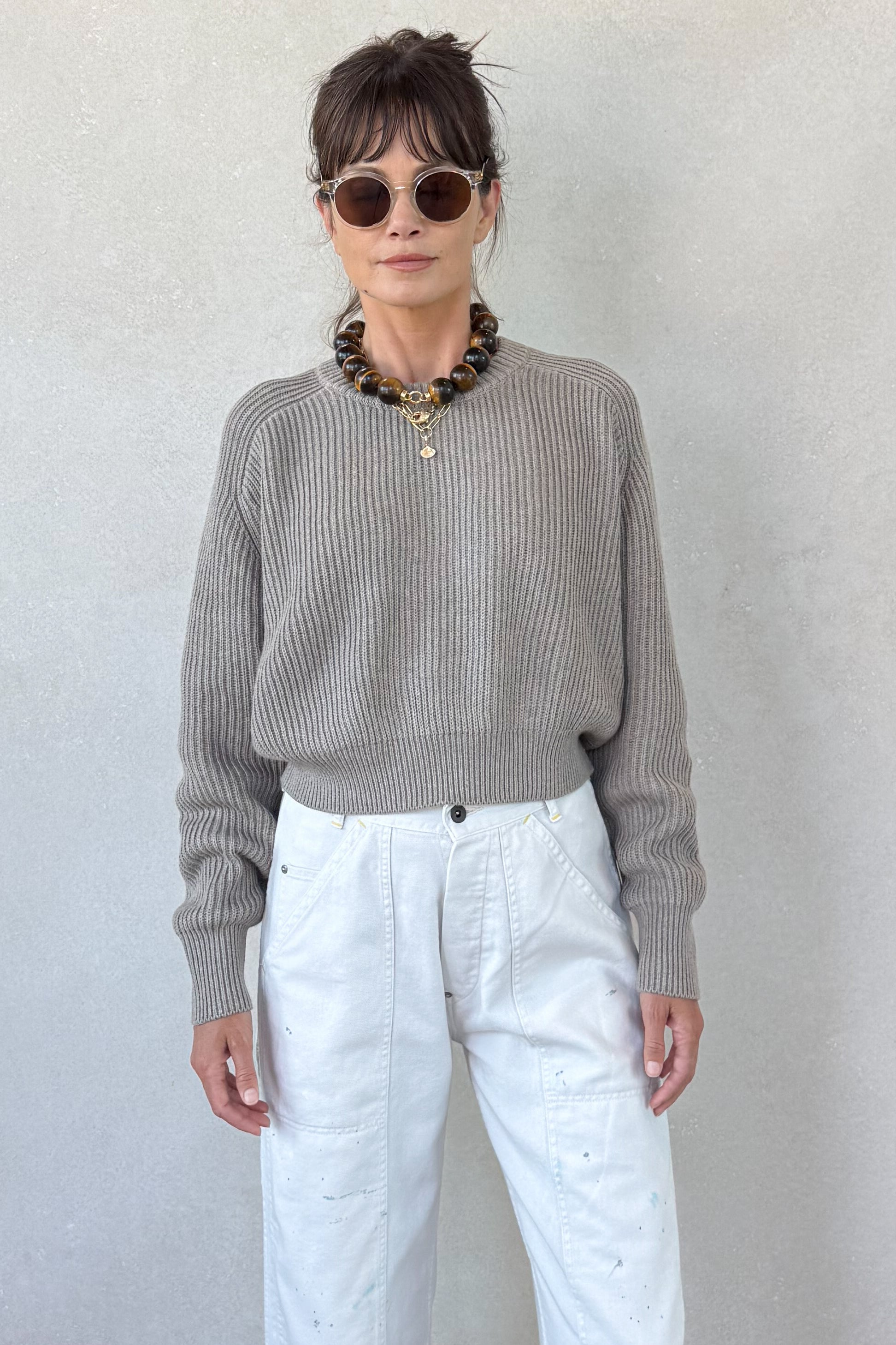 Cotton Cashmere Raglan Sweater