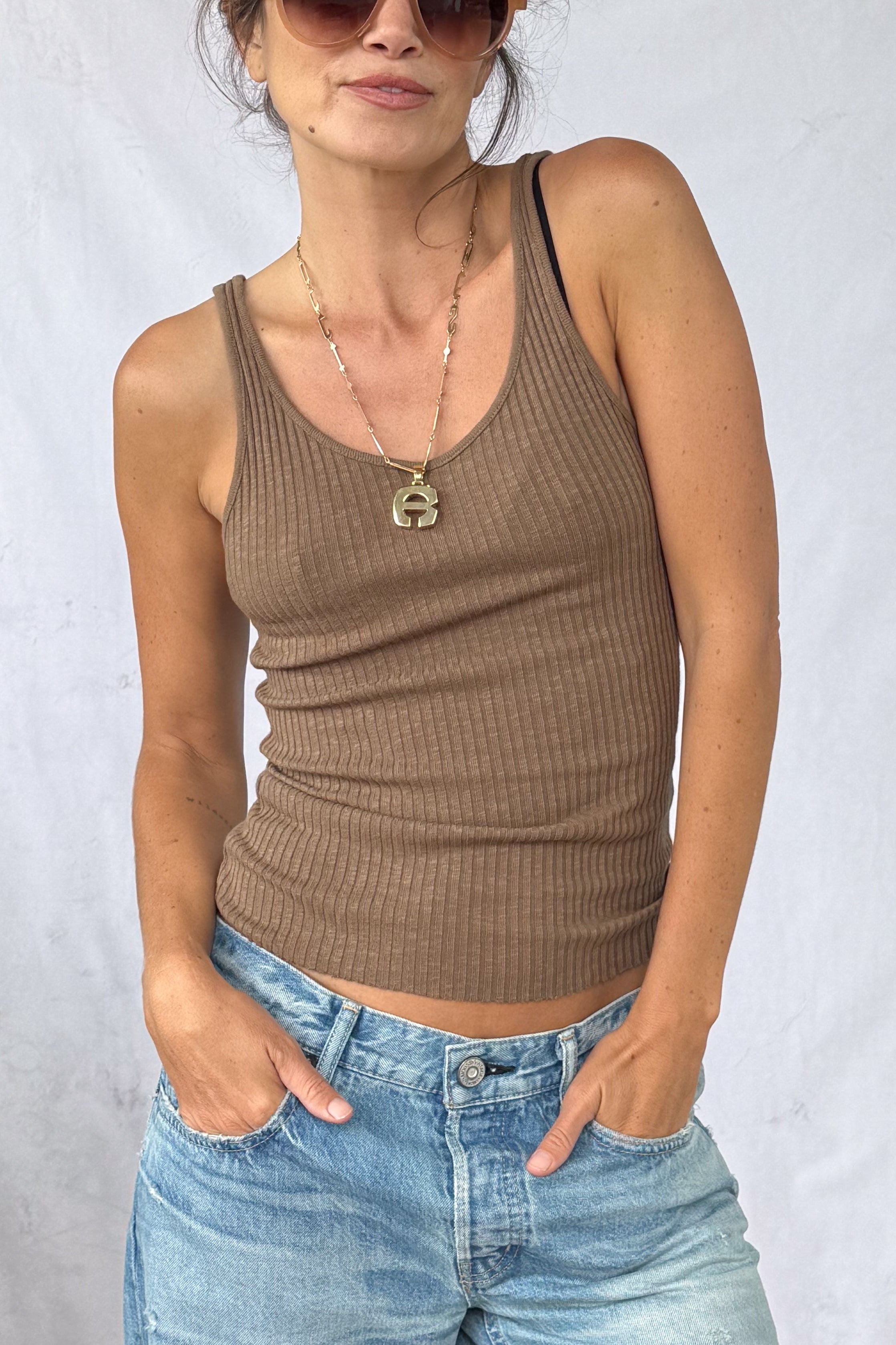 Military Rib Slim Tank Top