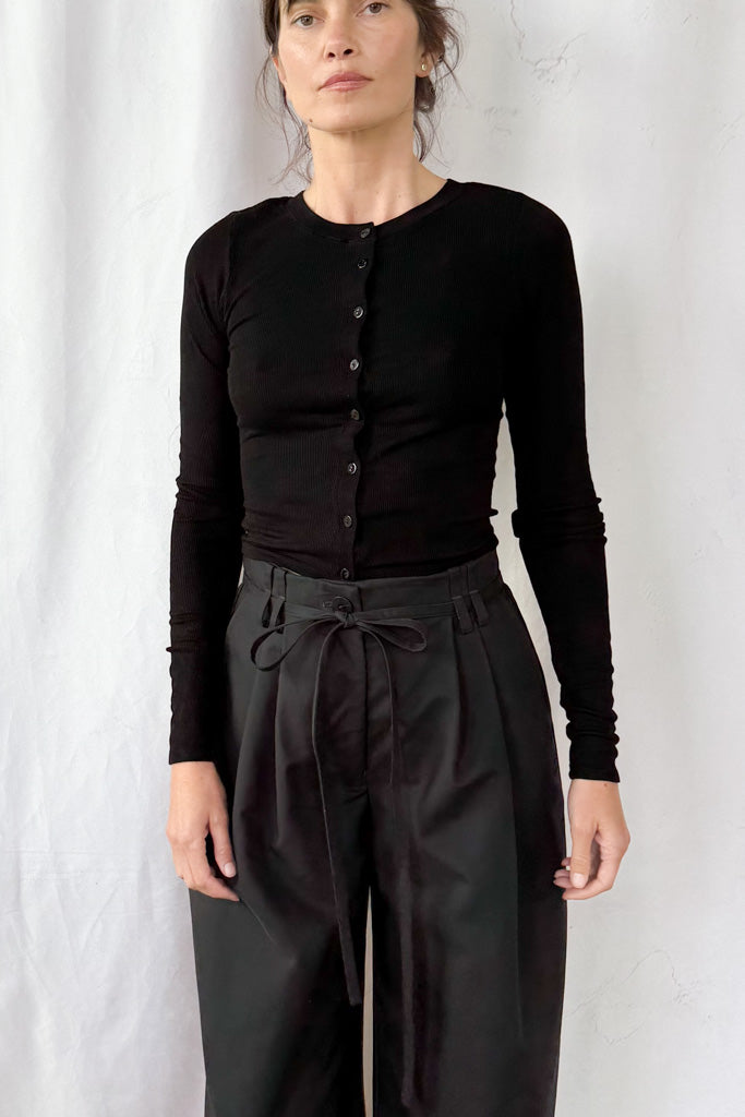 Silk Rib Essential Cardigan