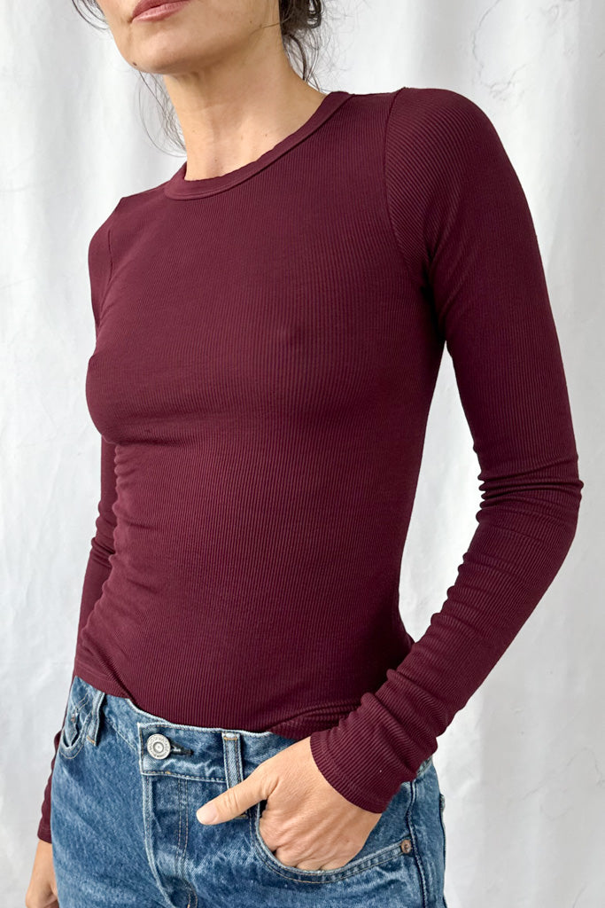 Silk Rib Essential Crewneck
