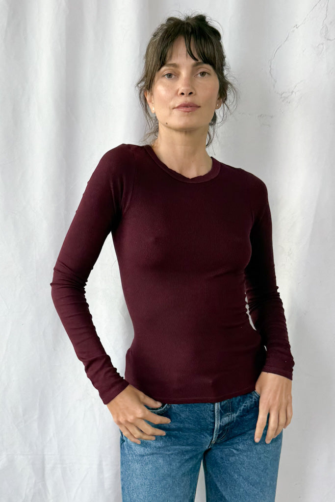 Silk Rib Essential Crewneck