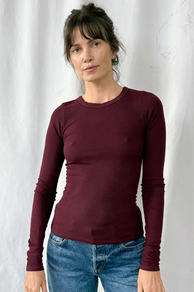 Silk Rib Essential Crewneck