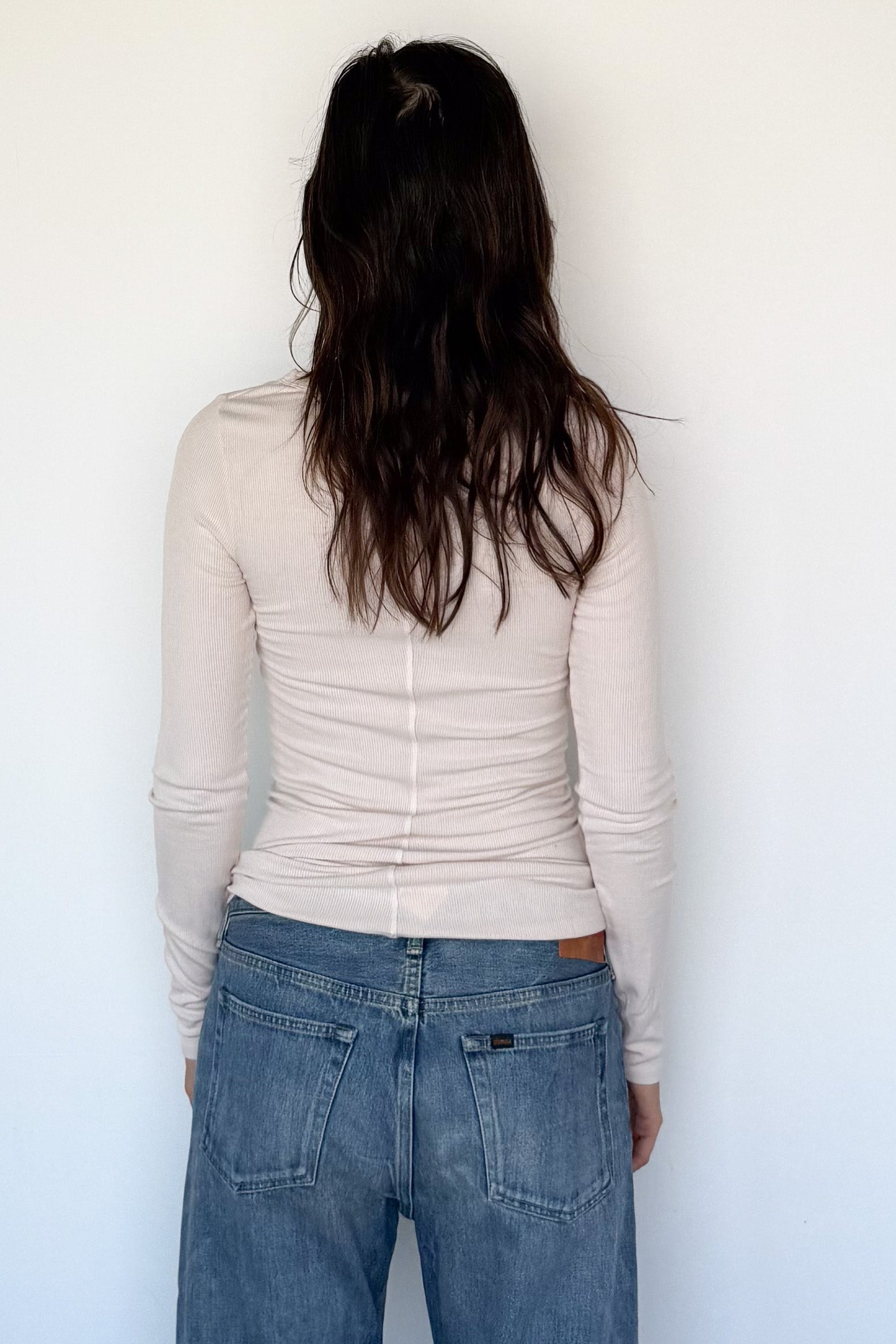Silk Rib Fitted Crewneck