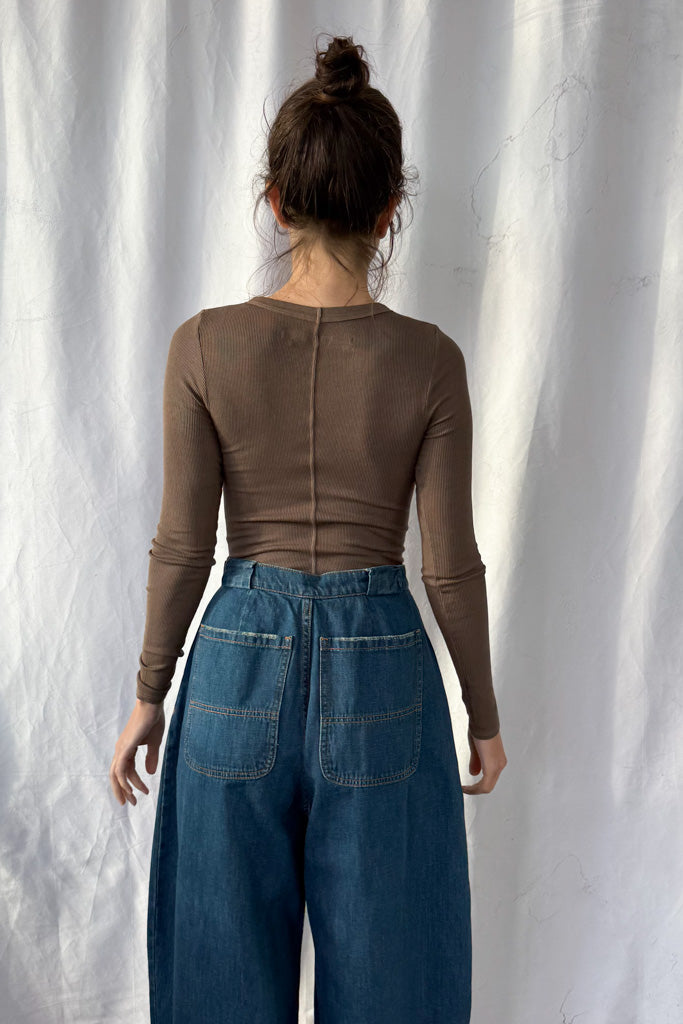 Silk Rib Fitted Crewneck