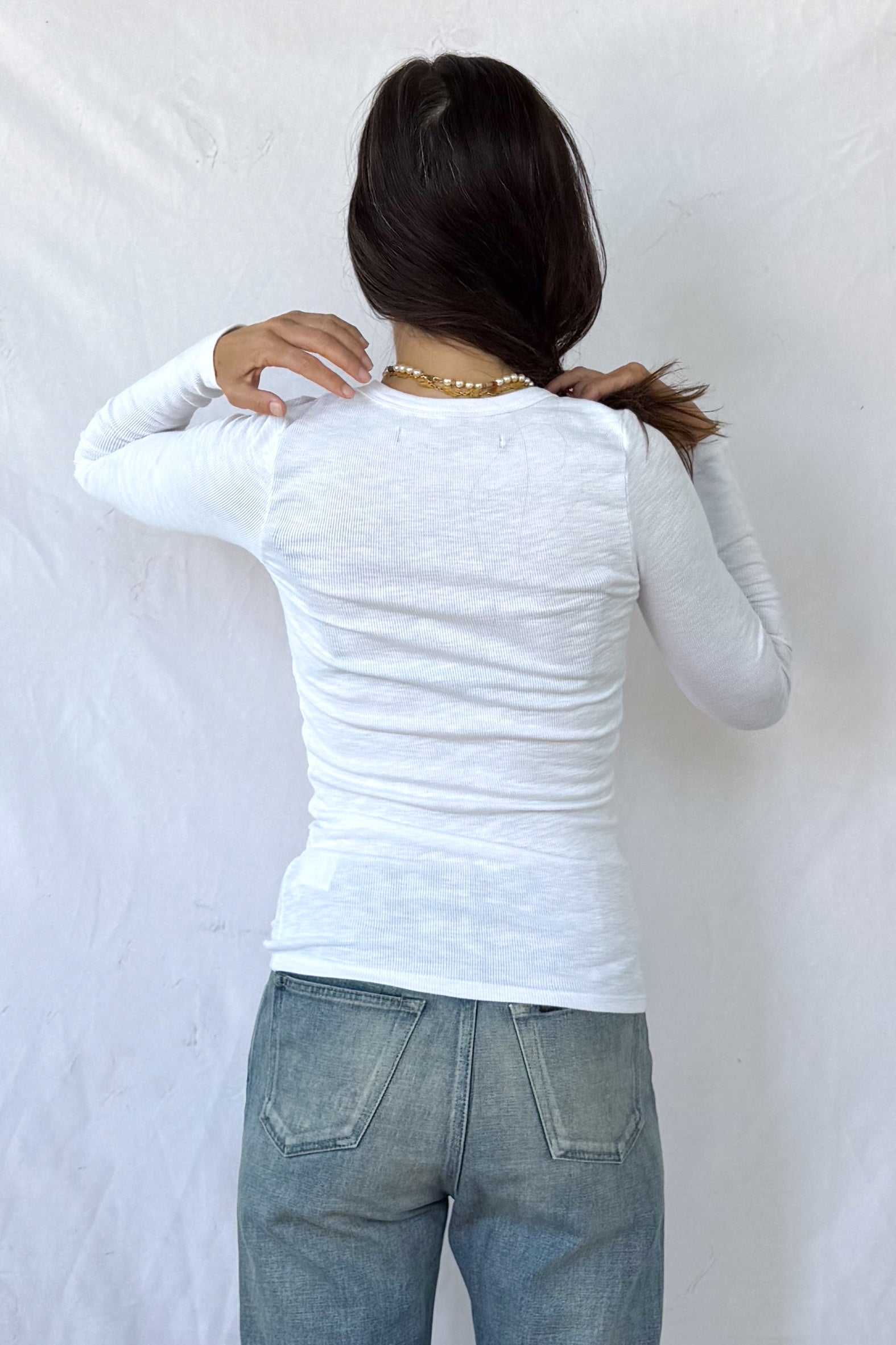 Textured Long Sleeve Crewneck