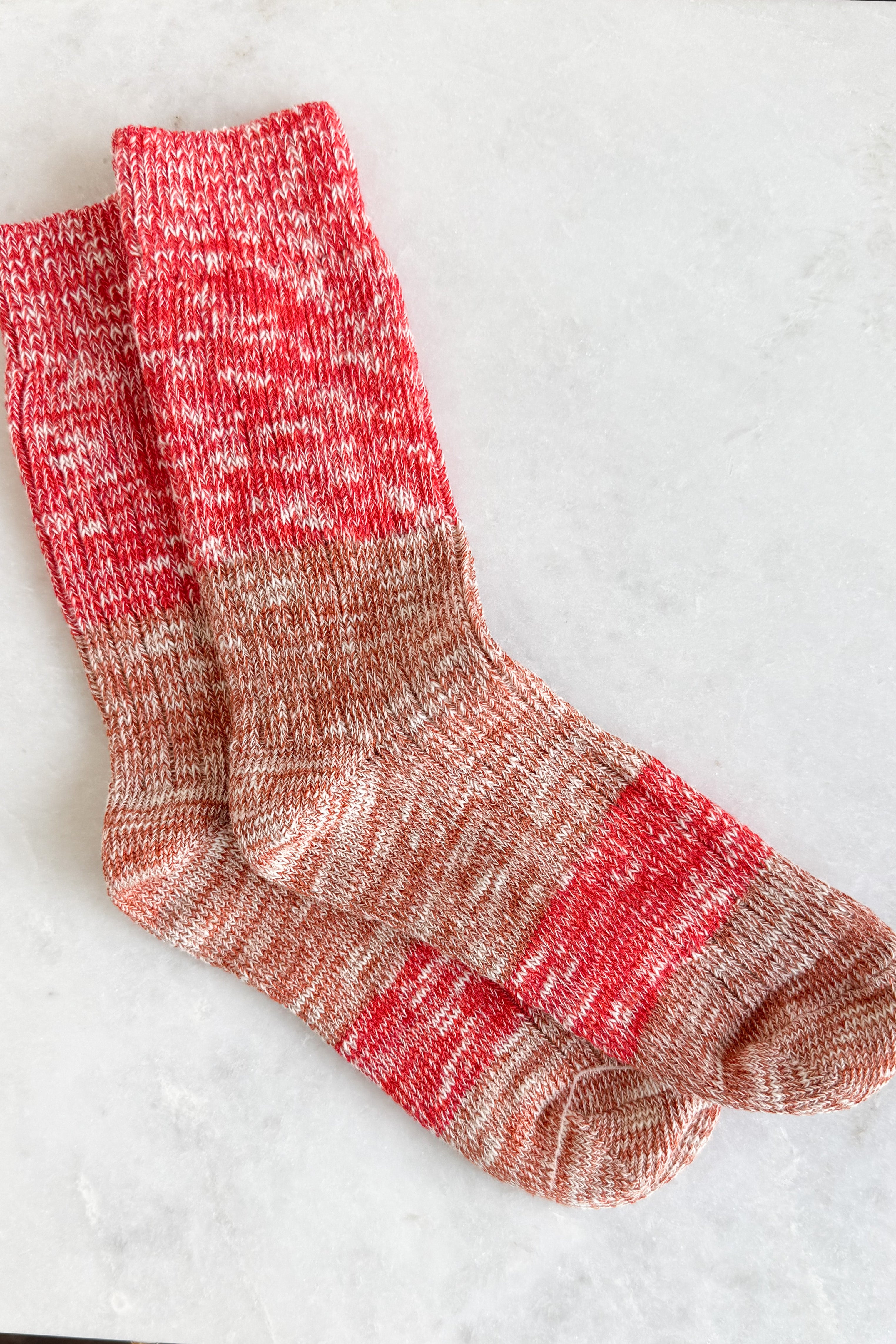 Orange & Pink Melange Socks