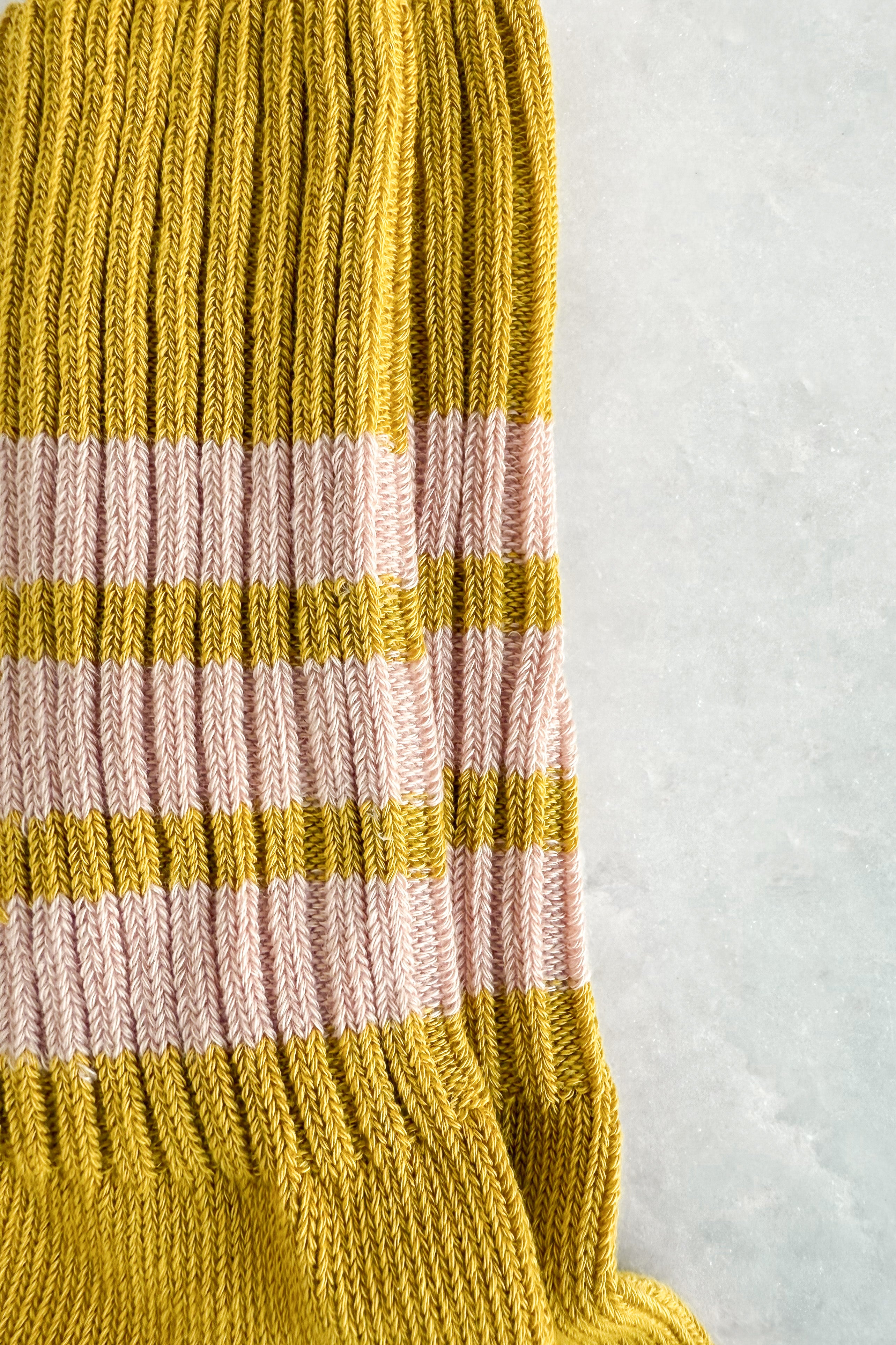 Yellow & Pink Stripe Crew Socks