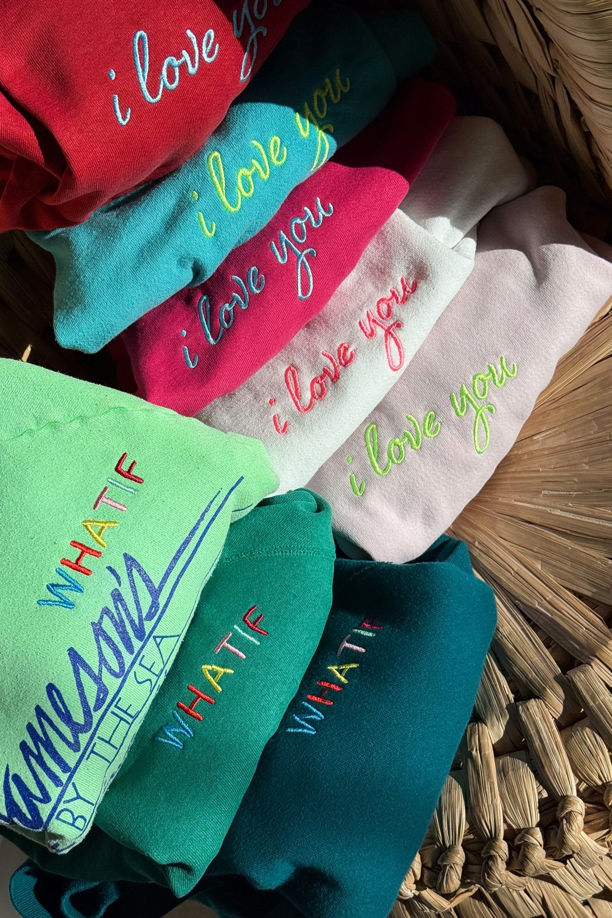 ILY Sweatshirt - Aqua & Lime Green S