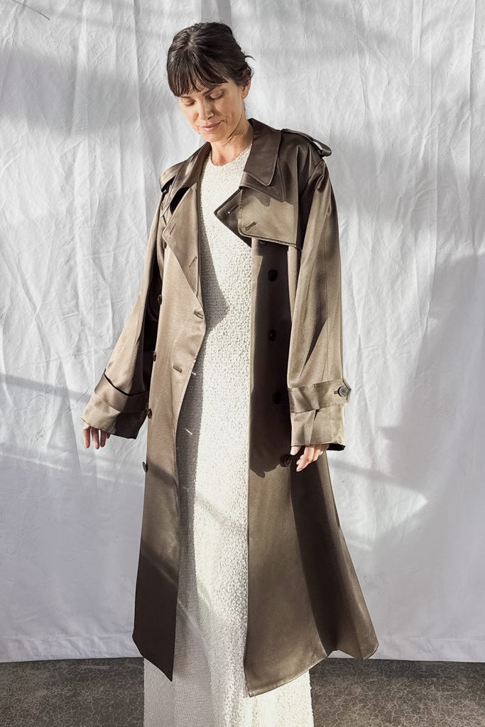 Maggie Silk Trench Coat