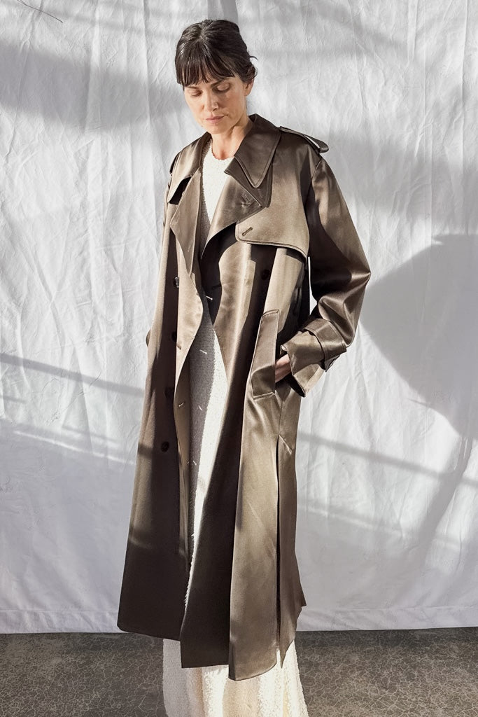 Maggie Silk Trench Coat
