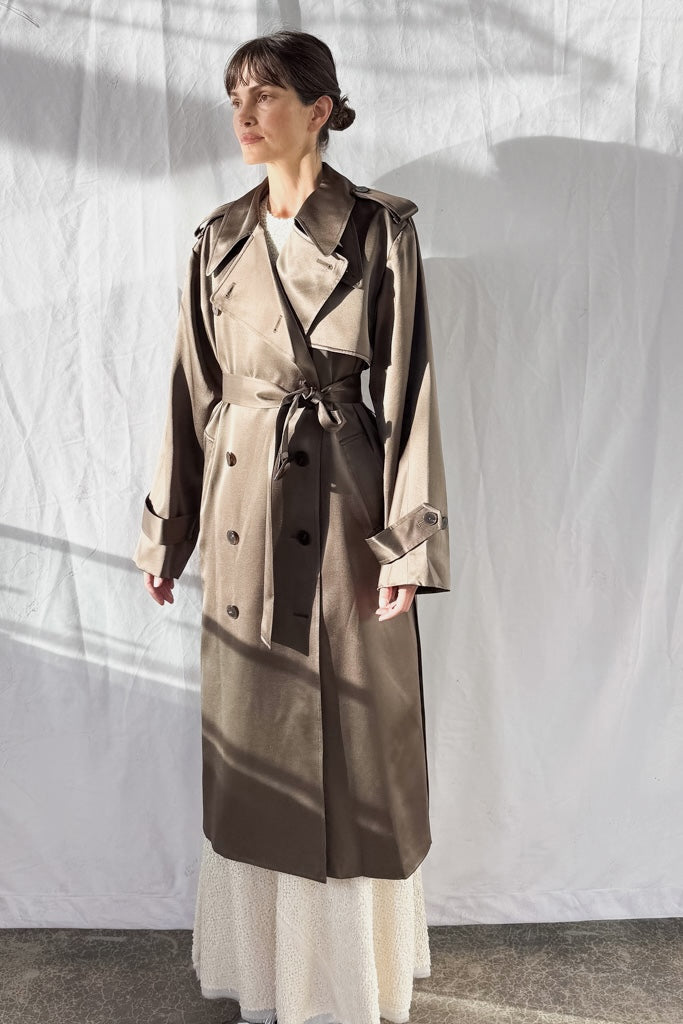 Maggie Silk Trench Coat