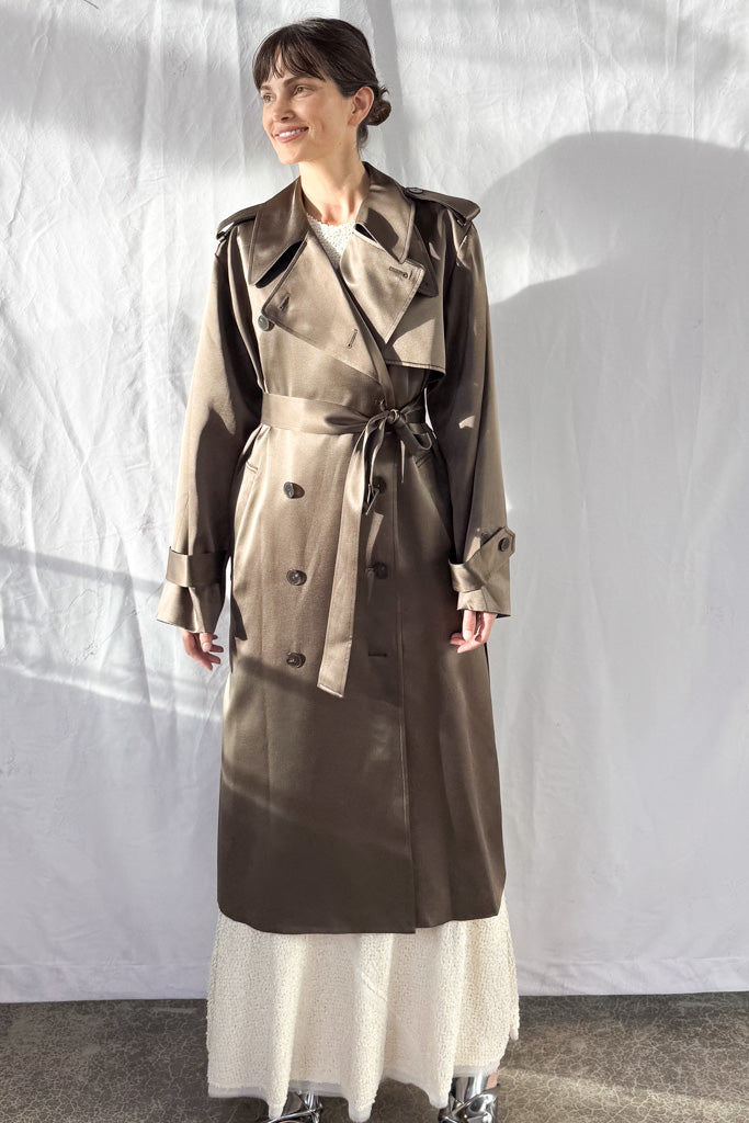 Maggie Silk Trench Coat