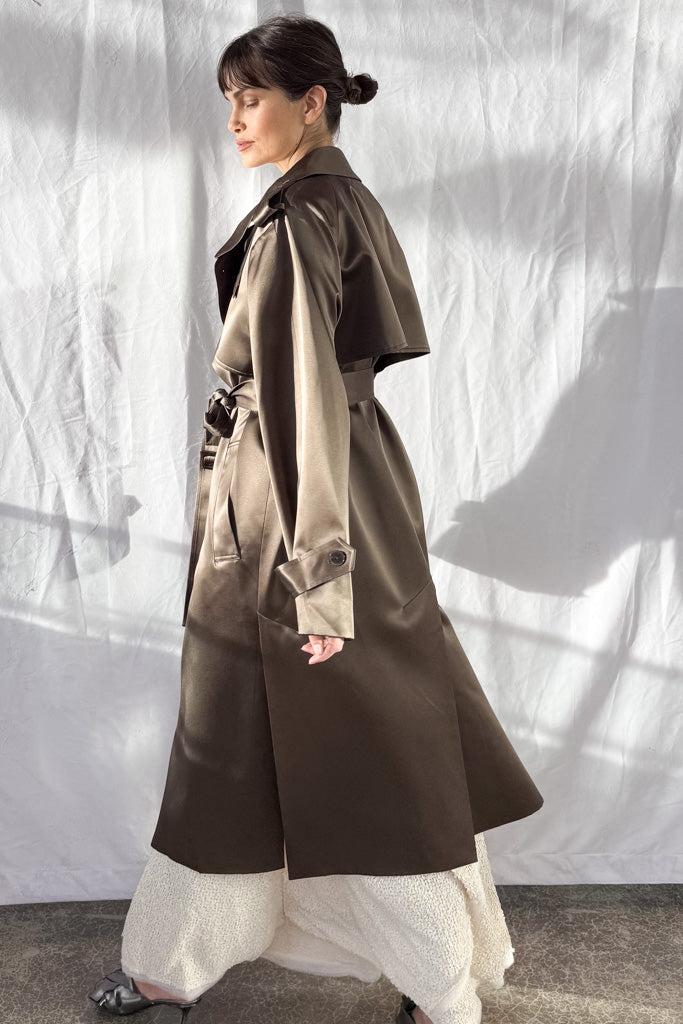 Maggie Silk Trench Coat