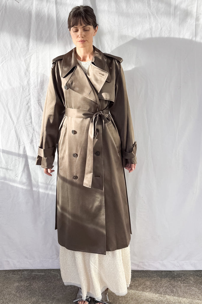 Maggie Silk Trench Coat