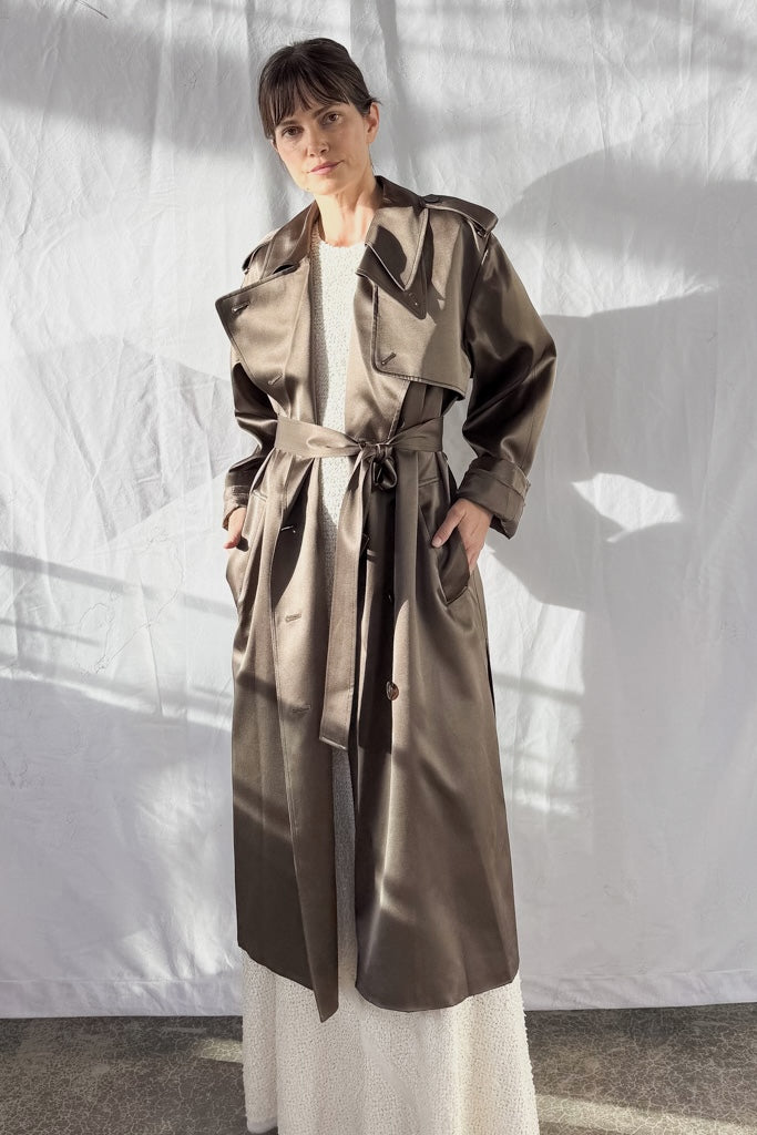 Maggie Silk Trench Coat