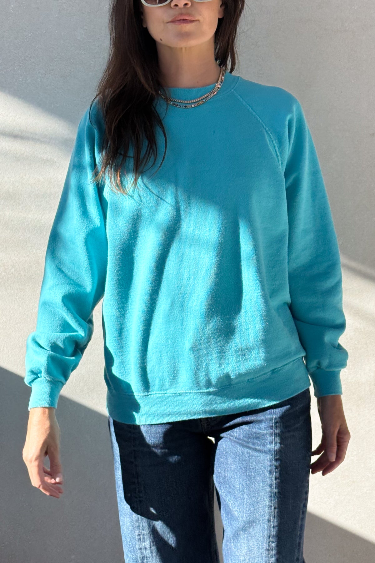 ILY Sweatshirt - Aqua & Lime Green S