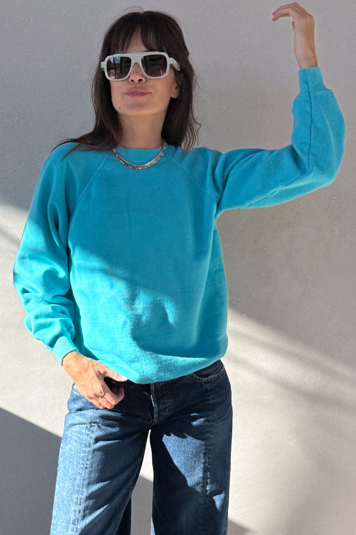 ILY Sweatshirt - Aqua & Lime Green S