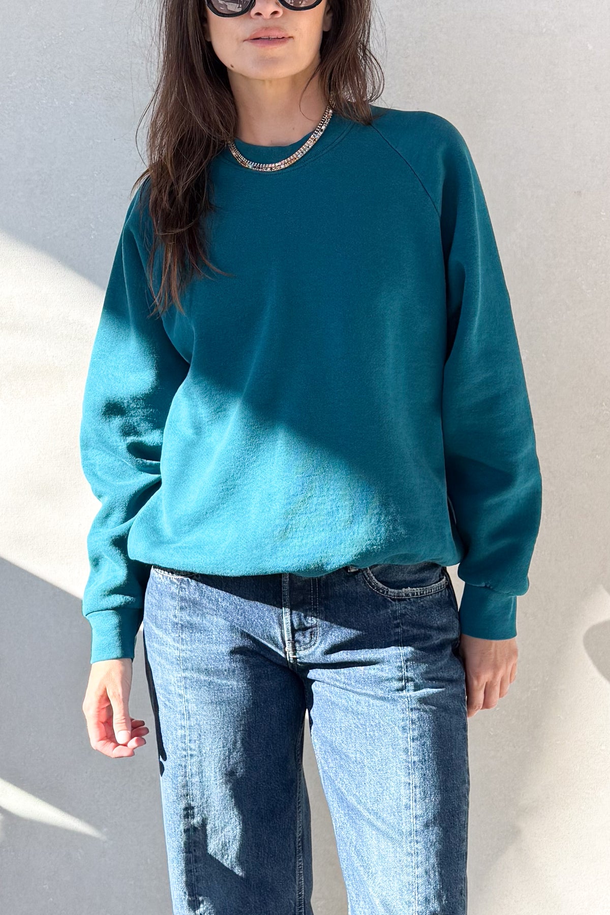 ILY Sweatshirt - Dark Teal & Lime Green S