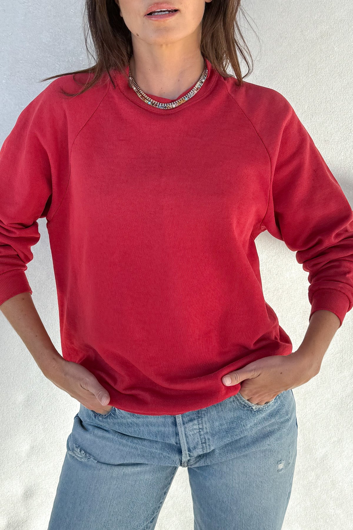 ILY Sweatshirt - Red & Light Blue S