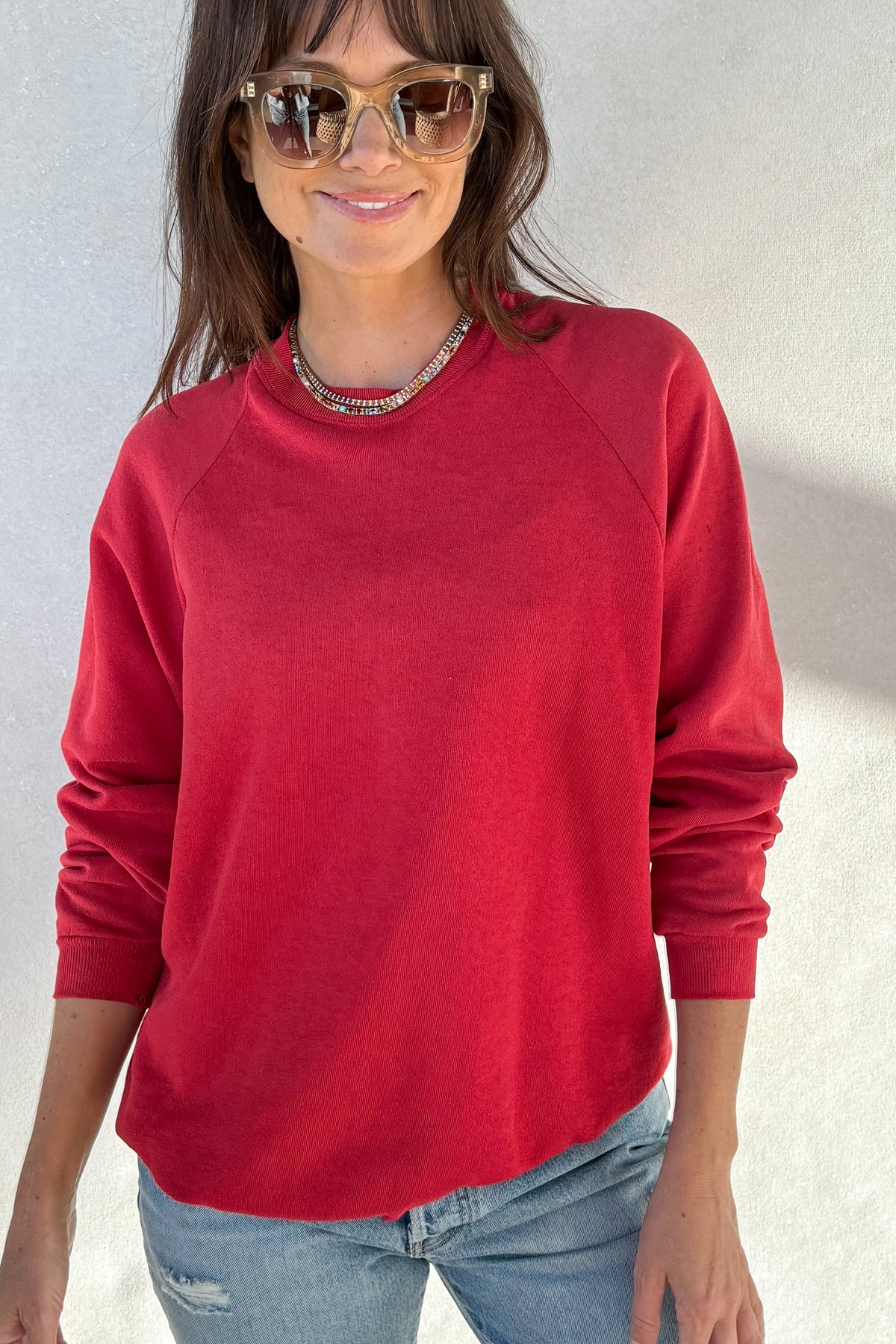 ILY Sweatshirt - Red & Light Blue S