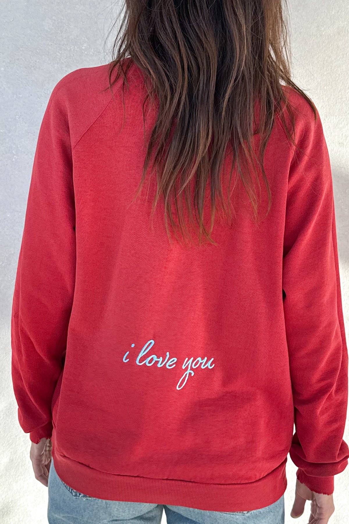 ILY Sweatshirt - Red & Light Blue S